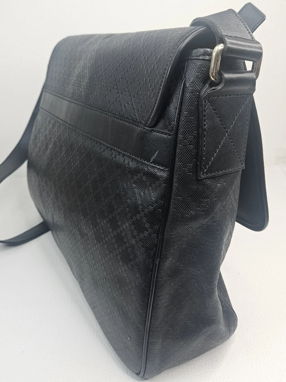 Authentic Gucci Black Diamante Messenger Crossbody Laptop Computer Bag